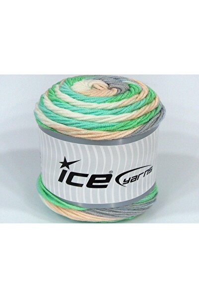 Ice yarns 3x100 جرام. كريم أكريليك فاخر من كيكز بلوس بيبي، رمادي، درجات خضراء...