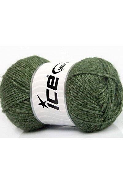 Ice yarns 4x50 جرام. حرير ميرينو دي كي، صوف ميرينو أخضر داكن فاخر، ميرينو، حر...