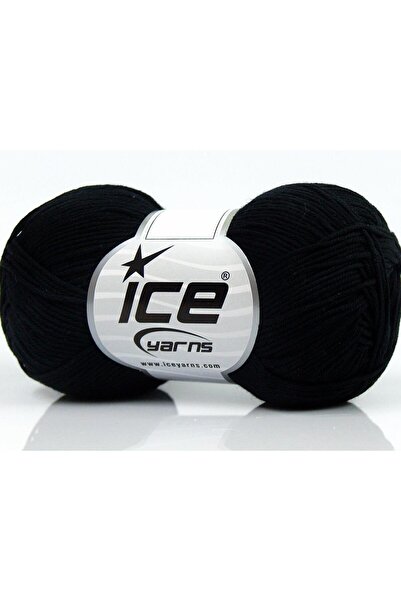 Ice yarns 8x50 جرام. قطن نقي فاخر، أسود، للأطفال، خيوط صيفية، قطن، 100% قطن