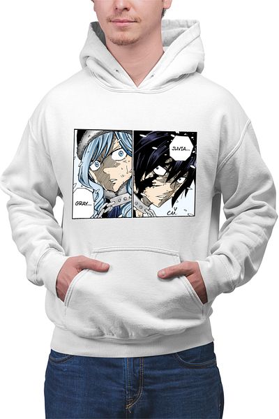 OEM Men's Hoodie Fairy Tail Otaku Manga Gray