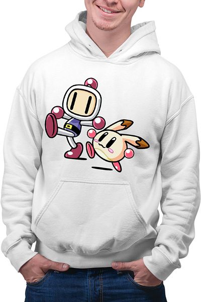 OEM Men's Bomberman Kirby Game Arcade 2D Hoodie