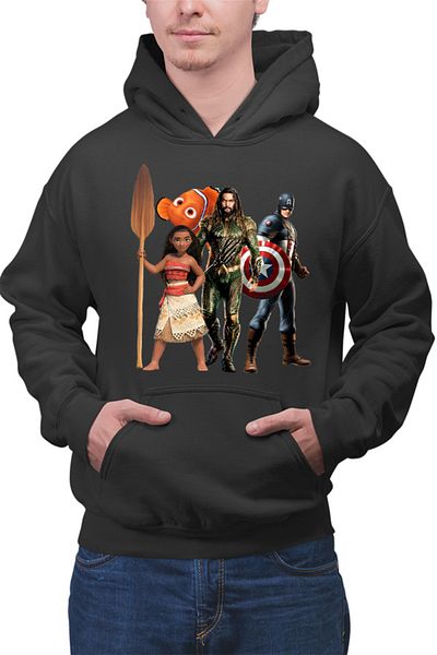 OEM Men's Hoodie Aquaman Moana Destiny Captain America Nemo Fish Cut