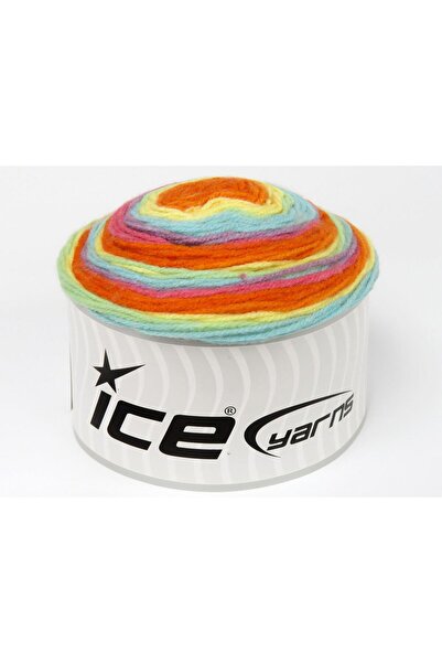 Ice yarns (2 قطعة 150 جرام) مافن أكريليك 2 عبوة وردي، برتقالي، أصفر،
