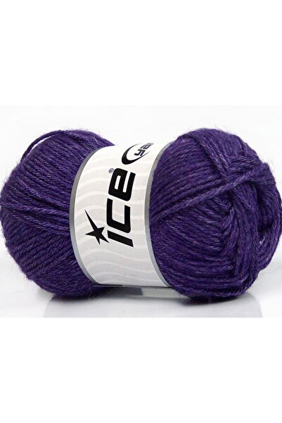 Ice yarns 4x50 جرام. حرير ميرينو دي كي، صوف ميرينو فاخر باللون الأرجواني، مير...