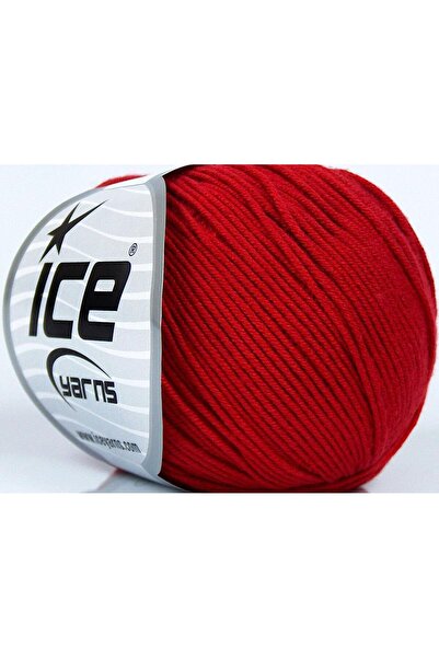 Ice yarns 8x50 جرام. قماش أديل قطني، أكريليك أحمر للأطفال، خيوط صيفية، قطن
