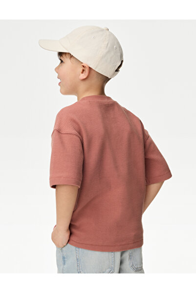 Marks & Spencer Saf Pamuklu Dokulu T-Shirt (1-7 Yaş)