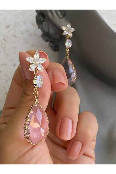 Lucios Vip Evening Flower Pendant Earrings