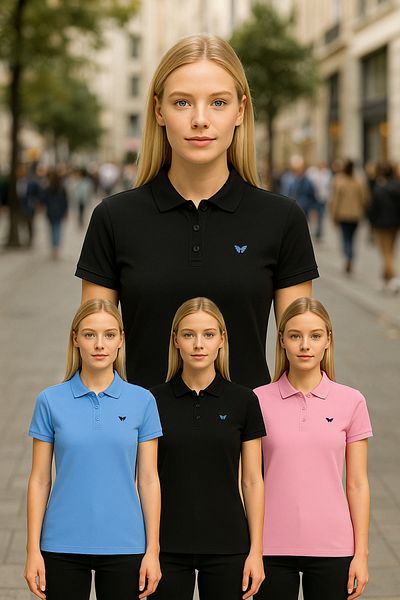 comstar Pachet de 3 tricouri de vară de bază pentru femei, cu gât polo simplu
