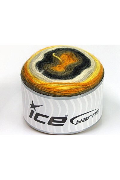 Ice yarns 2 × 150 جرام. خيوط الكيك موهير، صوف، أكريليك فاخر أسود، أبيض، أصفر،...