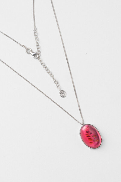 So CHIC... Sarmaşık 18 Ayar Beyaz Altın Kaplama 45 Cm Gümüş Sedef Kolye