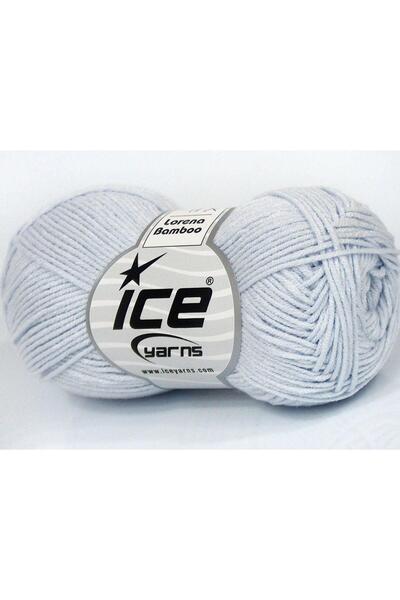 Ice yarns 8x50 جرام. خيوط أكريليك من LORENA BAMBOO، خيوط صيفية زرقاء فاتحة من...