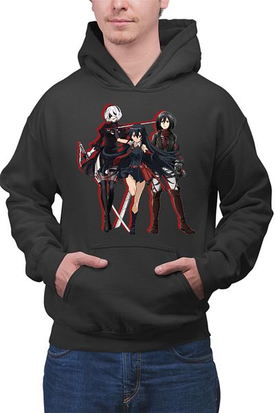 OEM Men's Hoodie Akame ga Kill Nier Automata Mikasa Attack on Titan Sword Users