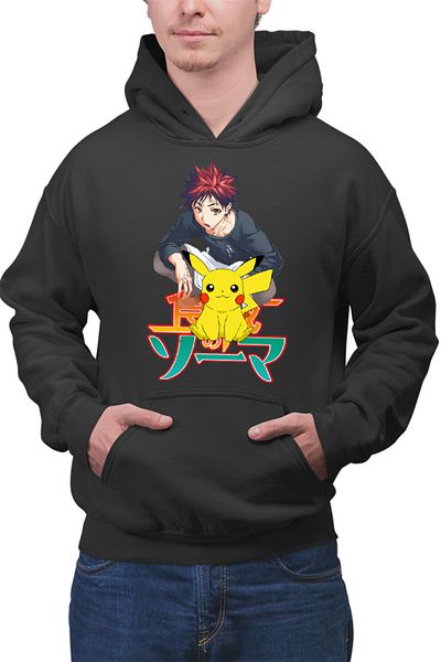 OEM Men's hoodie Food Wars Soma Pikachu Sit Pet Japan
