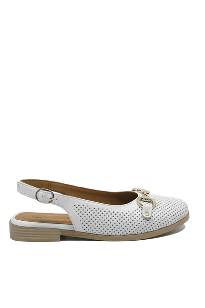 Anna Viotti white cut-out shoes made of natural leather with a perforated look