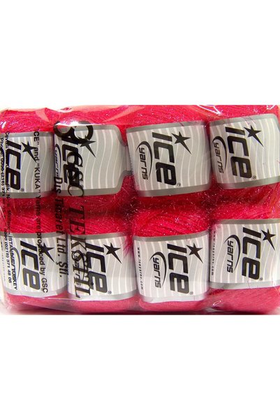 Ice yarns 8X50Gr. Sparkle Soft Metallic Glitter Fuchsia Metallic Glitter, Soft, Shaggy, Winter