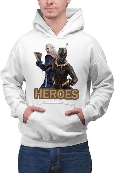 OEM Men's Hoodie Black Panther Witcher Gerald Vampires Medieval