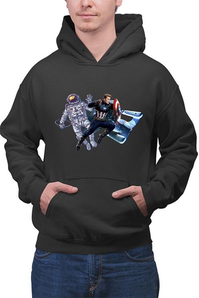 OEM Men's Hoodie Captain America Astronaut NASA Star Trek Space Ship Shield