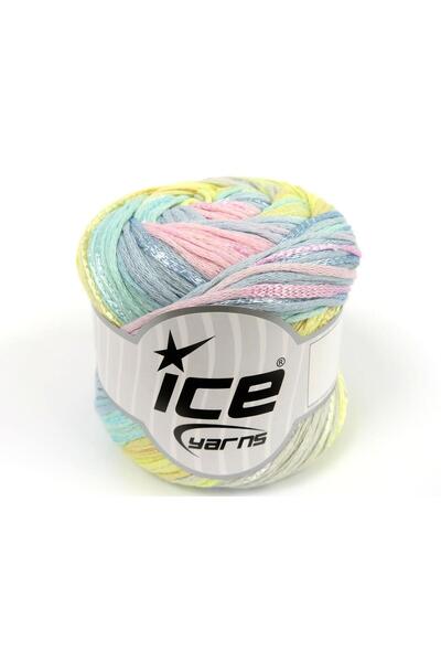 Ice yarns مجموعة من 4 خيوط من خيوط الجليد بوزن 100 جرام لكل خيط، لون صيفي (80...