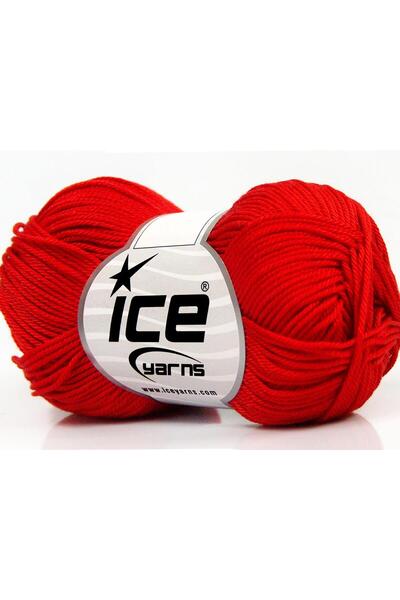 Ice yarns 6×50 جرام. خيوط قطنية صيفية حمراء من جيزة، قطن، 100% قطن