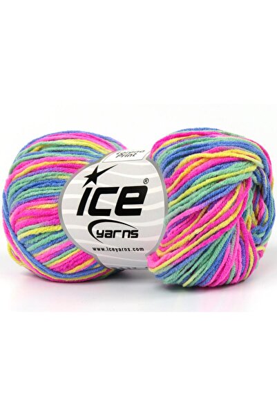 Ice yarns 8x50 جرام. خيوط صيفية من الأكريليك والقطن بألوان قوس قزح من لورينا،...