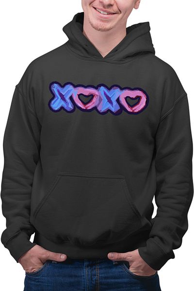 OEM Men's Hoodie XOXO Logo Heart Abstract Minimalist Drama