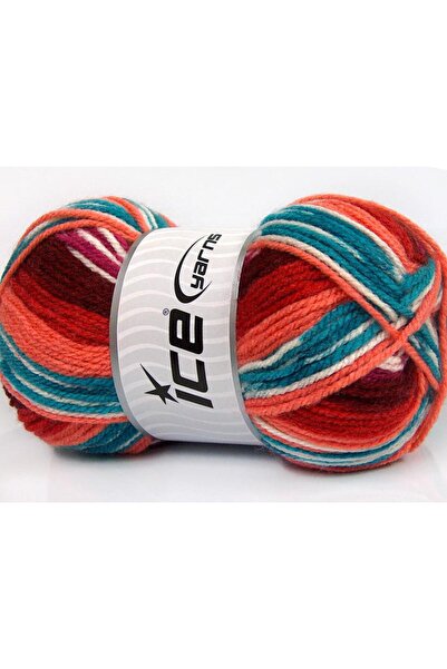 Ice yarns 4x100 جرام. خيوط الأكريليك المفضلة ذات الألوان الأسود والأبيض والأح...