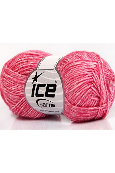 Ice yarns 8x50 جرام. خيوط دنيم أكريليك، خيوط قطنية وردية صيفية، قطن