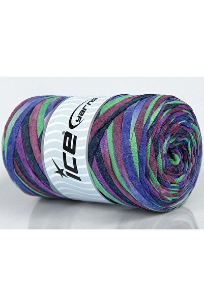 Ice yarns 1×250 جرام. شريط فيسكوت ملون، فيسكوت، قطن أخضر، بنفسجي، رمادي، شريط...