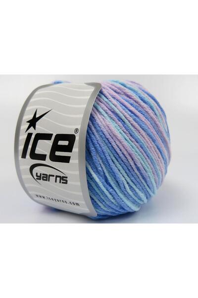 Ice yarns 8x50 جرام. خيوط صيفية من أكريليك لورينا باستيل، وردية قطنية، زرقاء،...