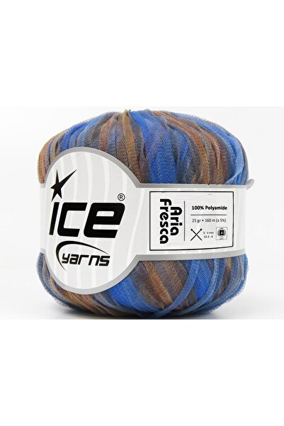 Ice yarns 6×25 جرام. أريا فريسكا، ألوان بنية، ألوان زرقاء، شريط، خيوط صيفية، ...