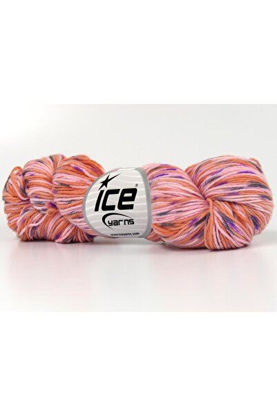 Ice yarns 3x100 جرام. كشمير مصبوغ يدويًا، لون ليلكي، رمادي فاتح، سلمون فاتح، ...