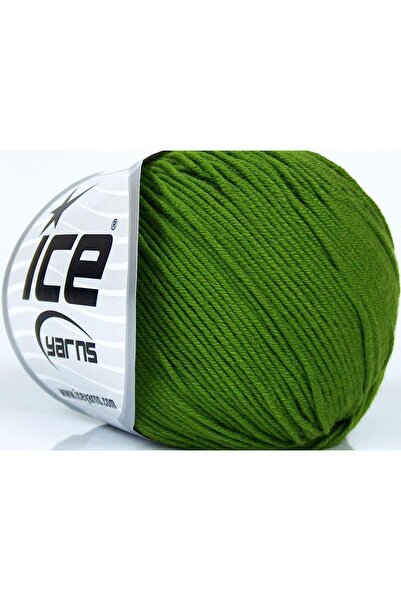 Ice yarns 8x50 جرام. قماش أديل قطني، أخضر أكريليك للأطفال، خيوط صيفية، قطن