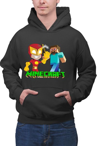 OEM Men's Hoodie The Flash Minecraft Steve Super Hero