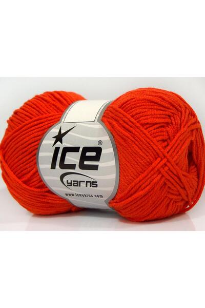 Ice yarns 8x50 جرام. خيوط صيفية من أكريليك الخيزران، لون برتقالي، من ماركة لو...