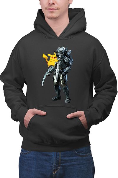 OEM Men's hoodie Predator Vs Alien Pikachu Pokemon Mania
