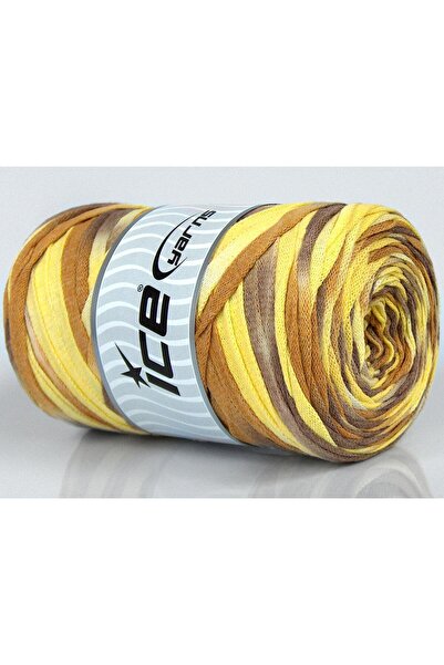 Ice yarns 1×250 جرام. شريط فيسكوت ملون، ألوان أصفر من القطن والفسكوز، خيوط صي...