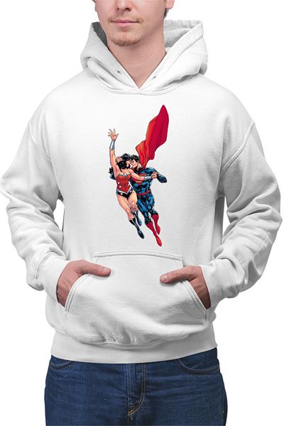 OEM Men's Hoodie Wonder Woman Superman Super Lovers Fly Cape Save Protect