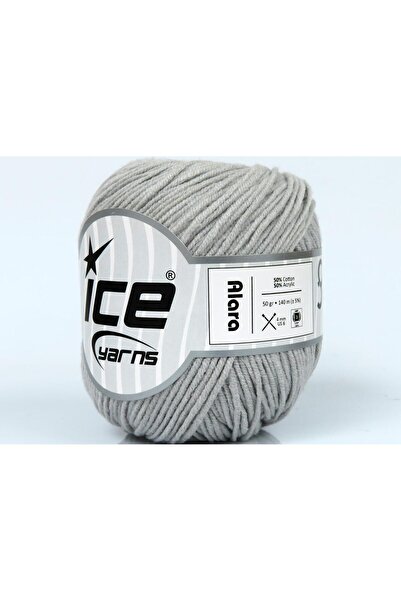 Ice yarns 8x50 جرام. خيوط صيفية من القطن والأكريليك باللون الرمادي الفاتح، قطن