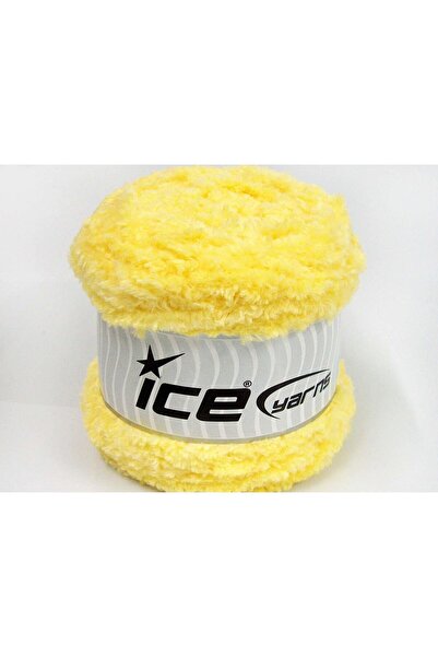 Ice yarns 3x100 جرام. ألياف دقيقة من نوع كيكز باندا، صفراء، ناعمة، مزغبة، شتو...