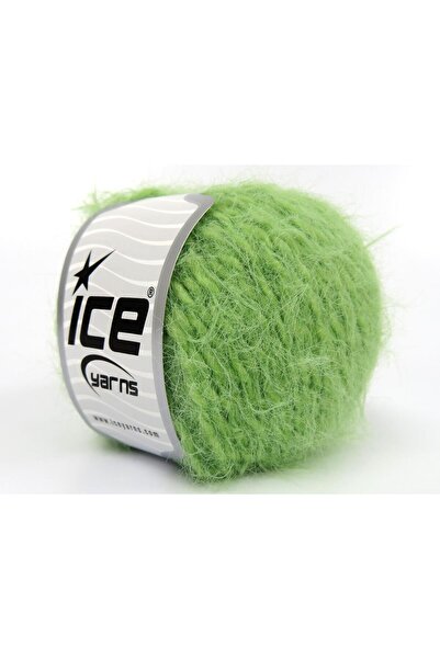 Ice yarns 6×50 جرام. فرو ميرينو أخضر فاتح فاخر، ميرينو، شتوي، صوف