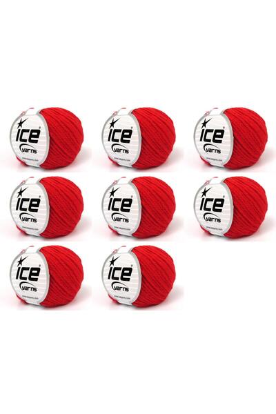Ice yarns 8x50 جرام. خيوط ناعمة من الأكريليك، صوف أحمر للشتاء، صوف، أكريليك