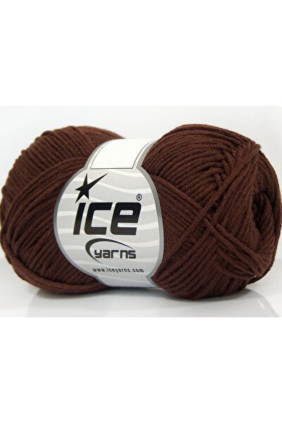 Ice yarns 8x50 جرام. خيوط صيفية من أكريليك الخيزران، لون بني داكن، من LORENA ...