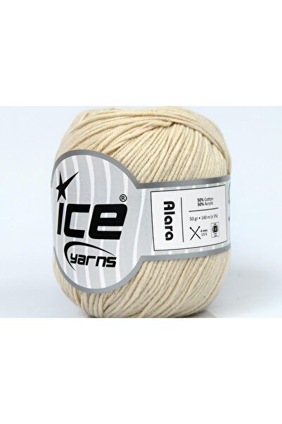 Ice yarns 8x50 جرام. خيوط صيفية من القطن والأكريليك الكريمي، قطن