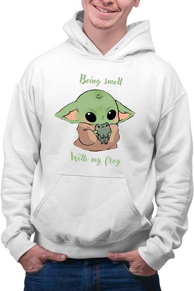 OEM Men's Hoodie Baby Yoda Frog Eat Kawaii