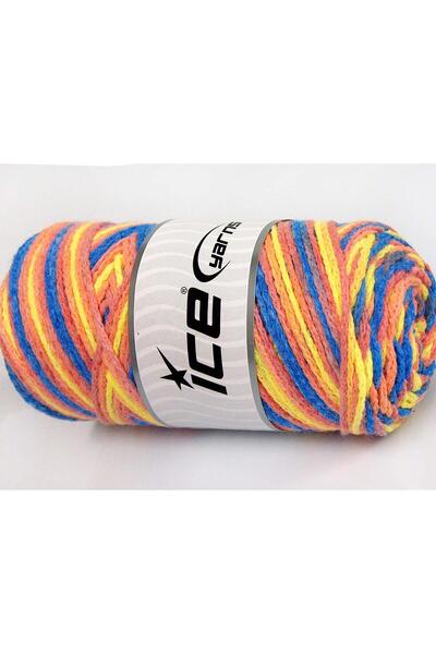 Ice yarns 2×200 جرام. خيوط صيفية من الأكريليك بألوان الأزرق والأصفر واللون ال...
