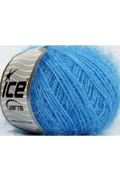 Ice yarns 8x50 جرام. سباركل سوفت، لون أزرق فاتح معدني لامع، ناعم، ملمس شعري، ...