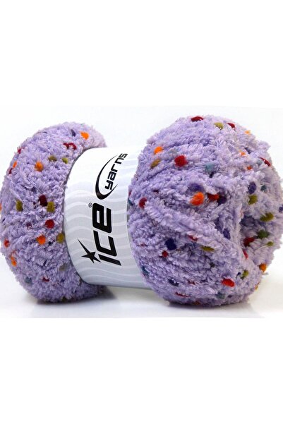 Ice yarns (4 قطع 100 جرام) بوفي بوم بوم من الألياف الدقيقة 4 عبوات ليلك