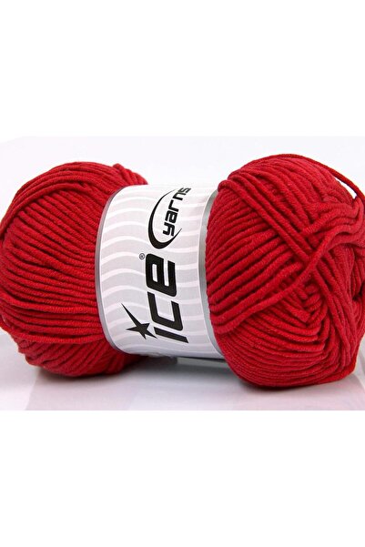 Ice yarns 4x100 جرام. خيوط صوف لورينا، خيوط صيفية حمراء من الأكريليك والقطن، ...