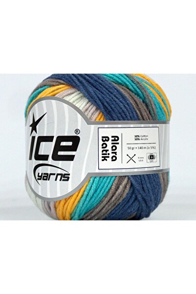 Ice yarns 8x50 جرام. خيوط صيفية من القطن، أكريليك، ألوان أزرق، ليلكي، كريمي، ...