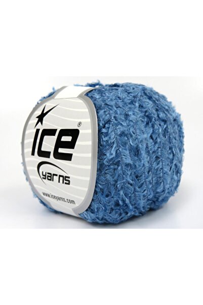 Ice yarns 6X50Gr. Viscose Fur Viscose Light Blue Soft, Bearded, Very Fine, Vi...
